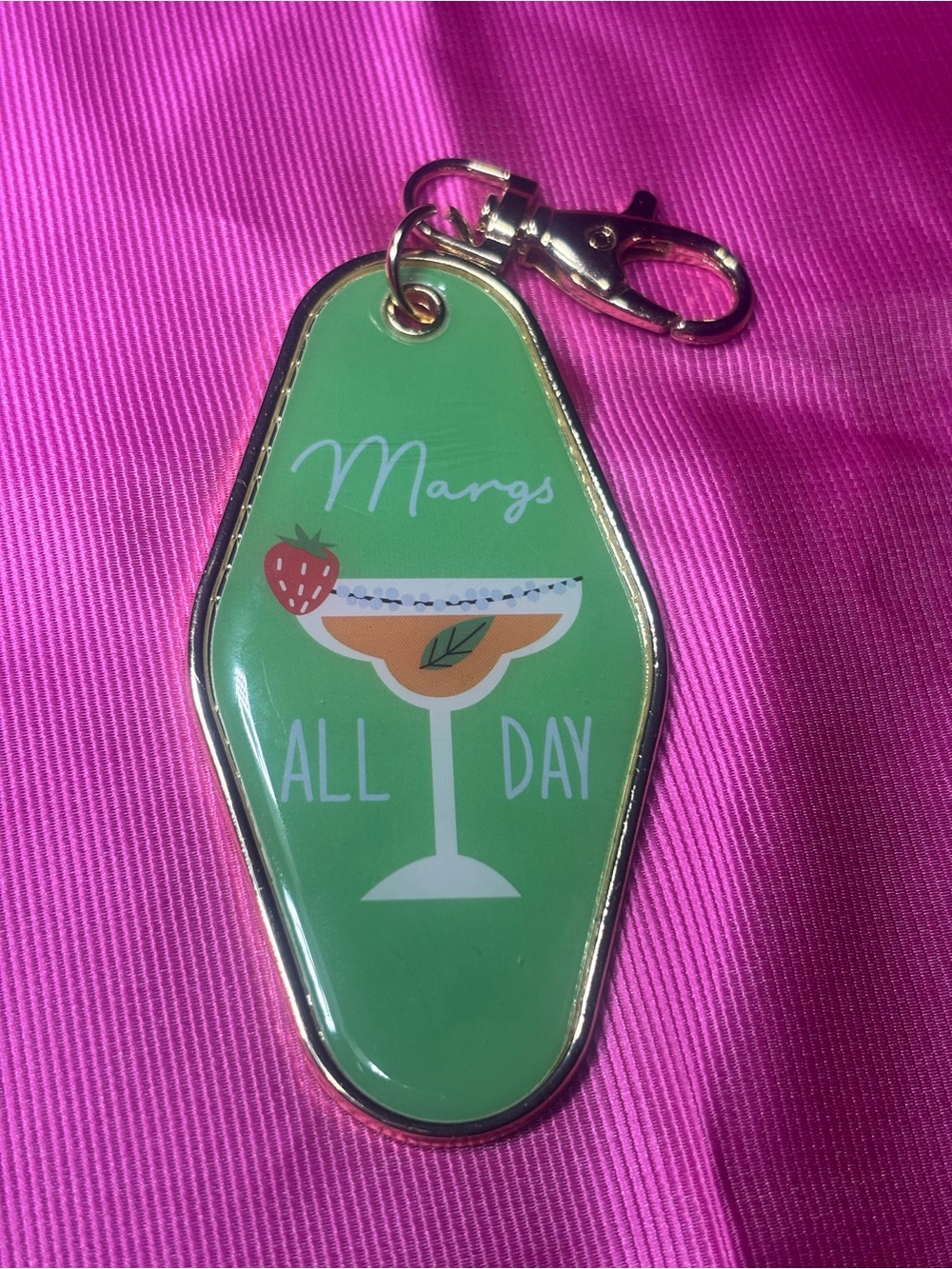 New Margs All Day Green Margarita Keychain Bag Charm